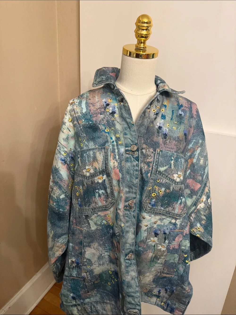 Free People We The Free Madison City Illusions Denim Jacket Small NWT - Picture 3 of 12